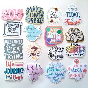 Stickers Lot 16 Positive Vibes Encouragment Scrapbooking Water Bottle Laptop